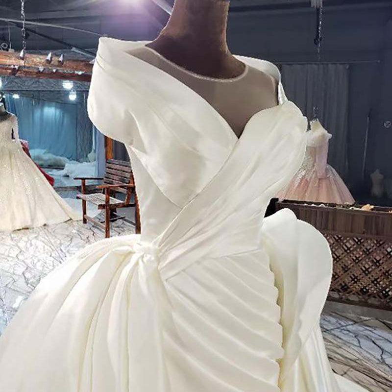 Marriage Satin A Line Beautiful High Quality Wedding Dress - Image 7
