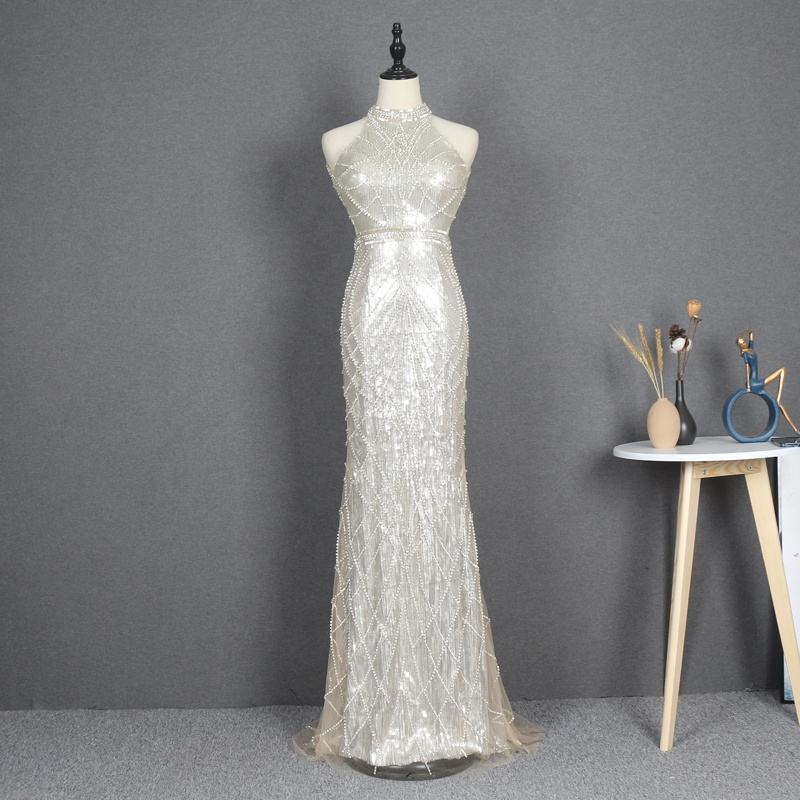 A Line Elegant Beading Sequin Women Evening Dresses For Party