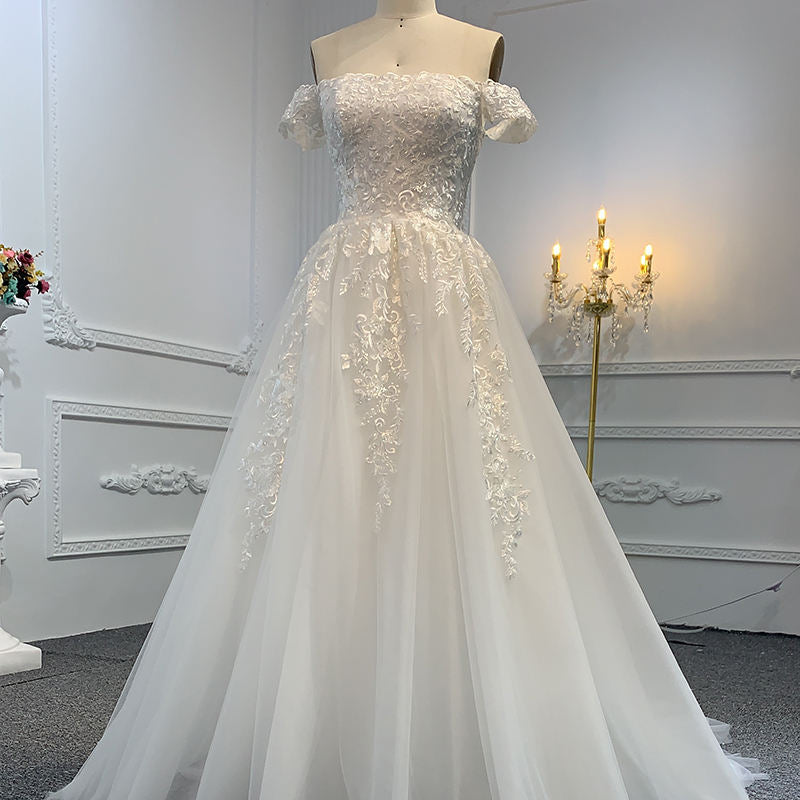 Classic Off The Shoulder Strapless A-line Wedding Dress
