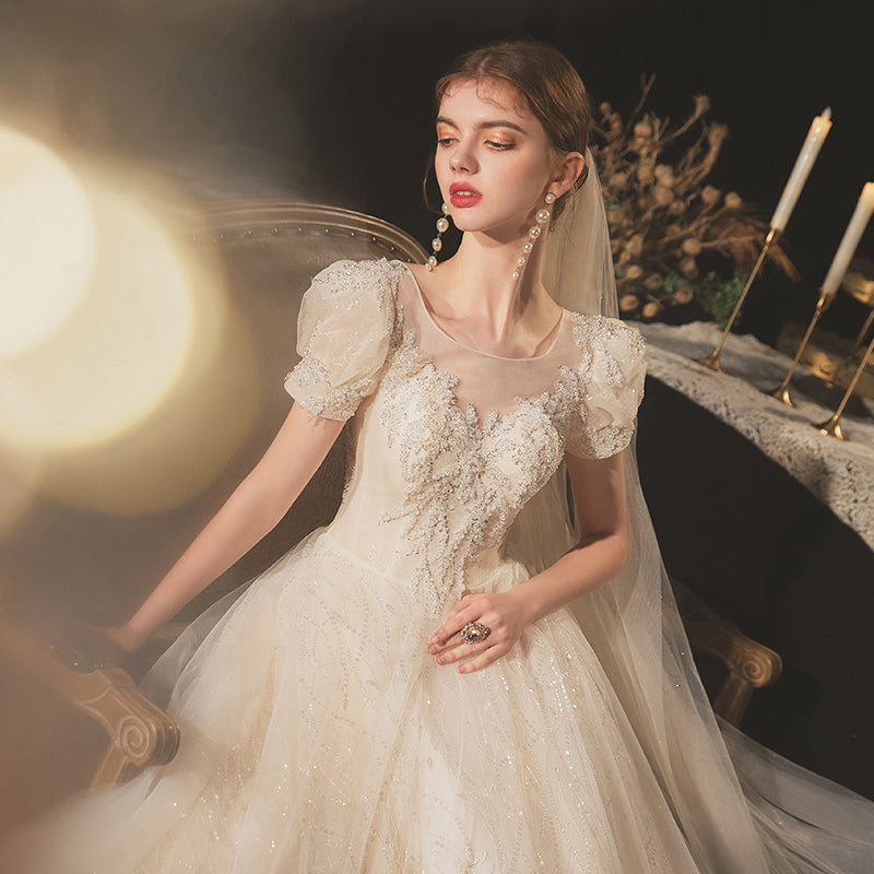 Women Fashion Elegant Princess Wedding Dress Bridal Gown - Image 4