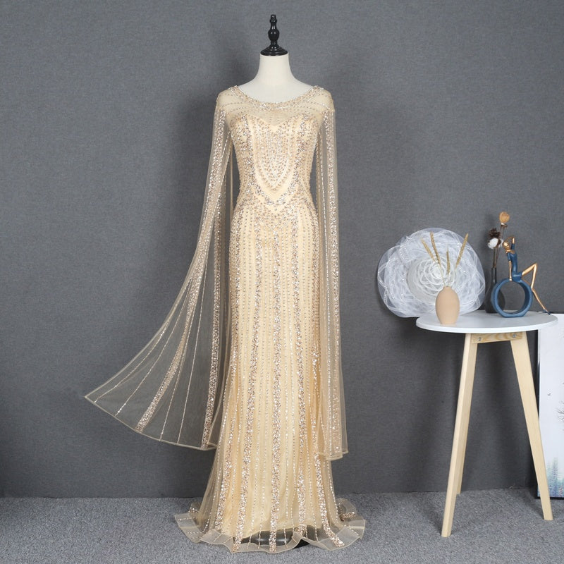 Fashion Design Long Sleeve Party Gowns For Women Evening Dress