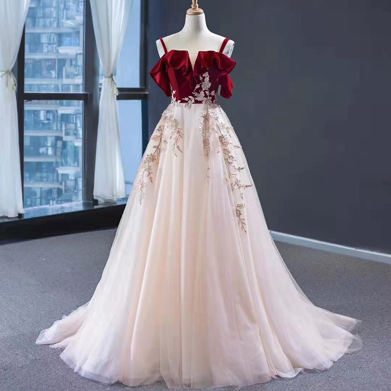 Spaghetti Strap Lace Applique Backless Elegant Dresses Women Party