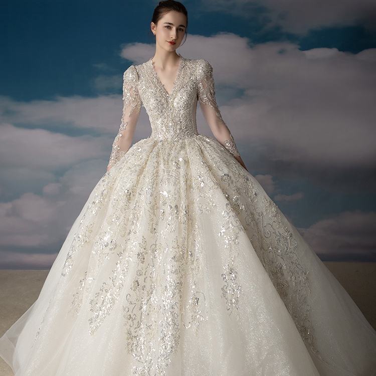 Crystal Sexy Bridal Ball Gown Wedding Dress
