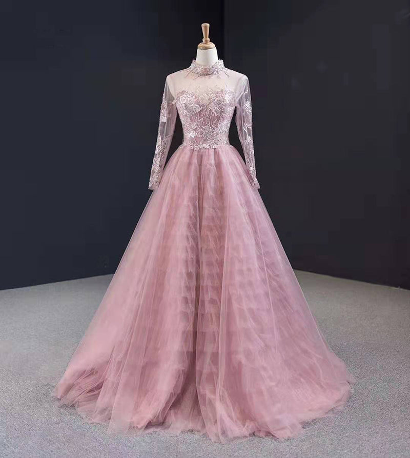 high neck lace up back dress luxury crystal beaded high quality evening dress