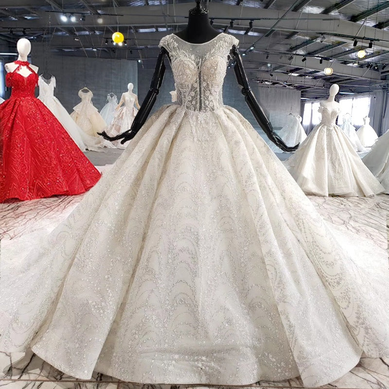 Beading Deep V Ball Gown Simple Wedding Dresses For Bride - Image 3