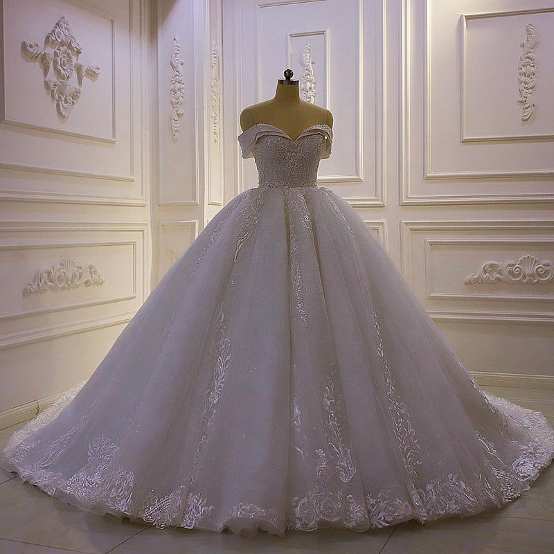 Custom White Sequin Wedding Dress Sweetheart Beach Dress
