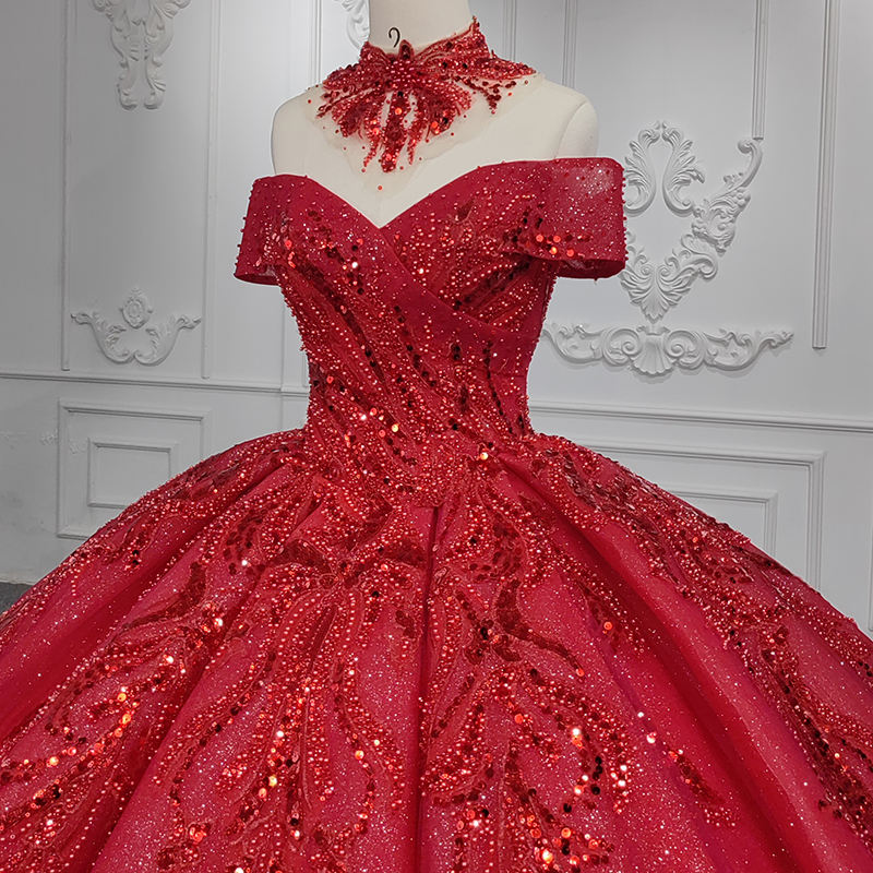 off-shoulder Beaded Party Gown Sequins Applique Dress