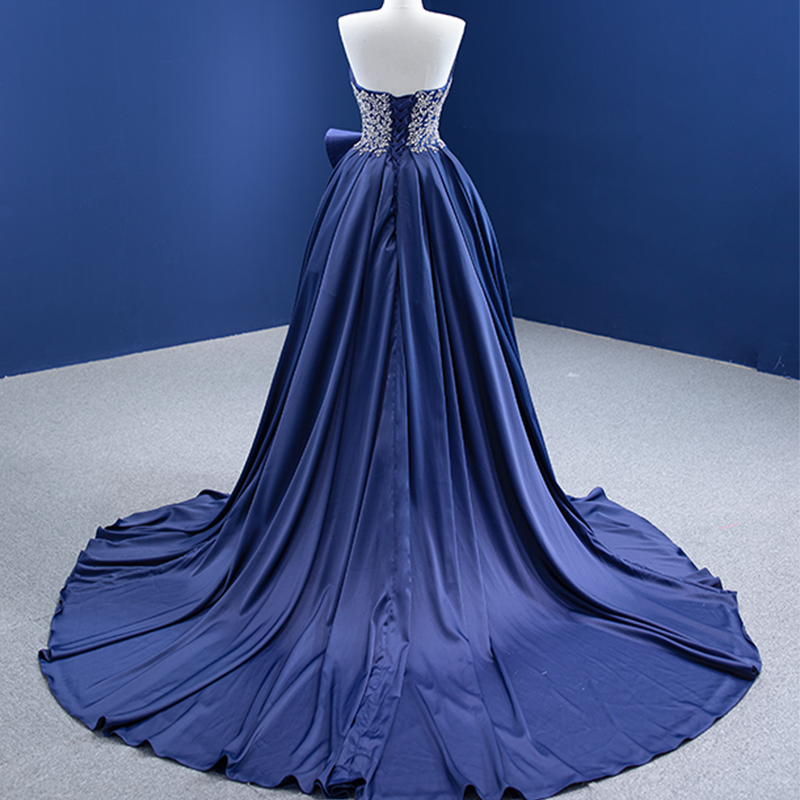 Ladies Elegant Dinner Sleeveless Long Slit Embroidered Party Evening Dress - Image 4