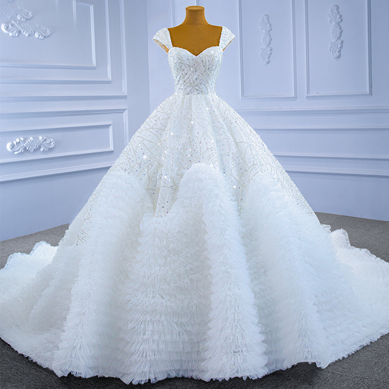 High Quality Luxury Beading Sequin Wedding Dress Bridal Gown