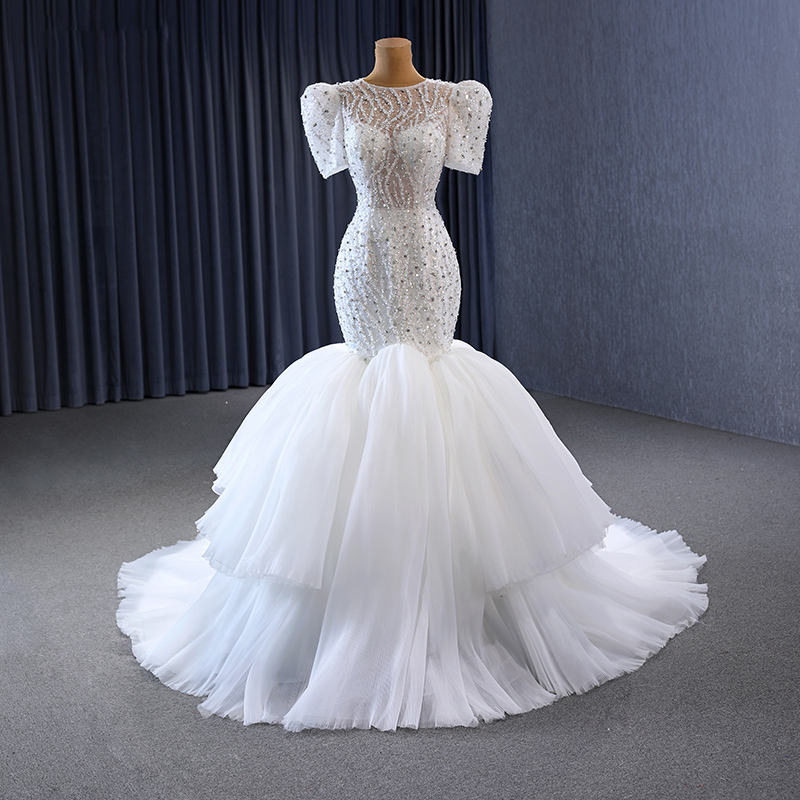 2023 Women White Lace Bridal Gowns Elegant Wedding Dresses