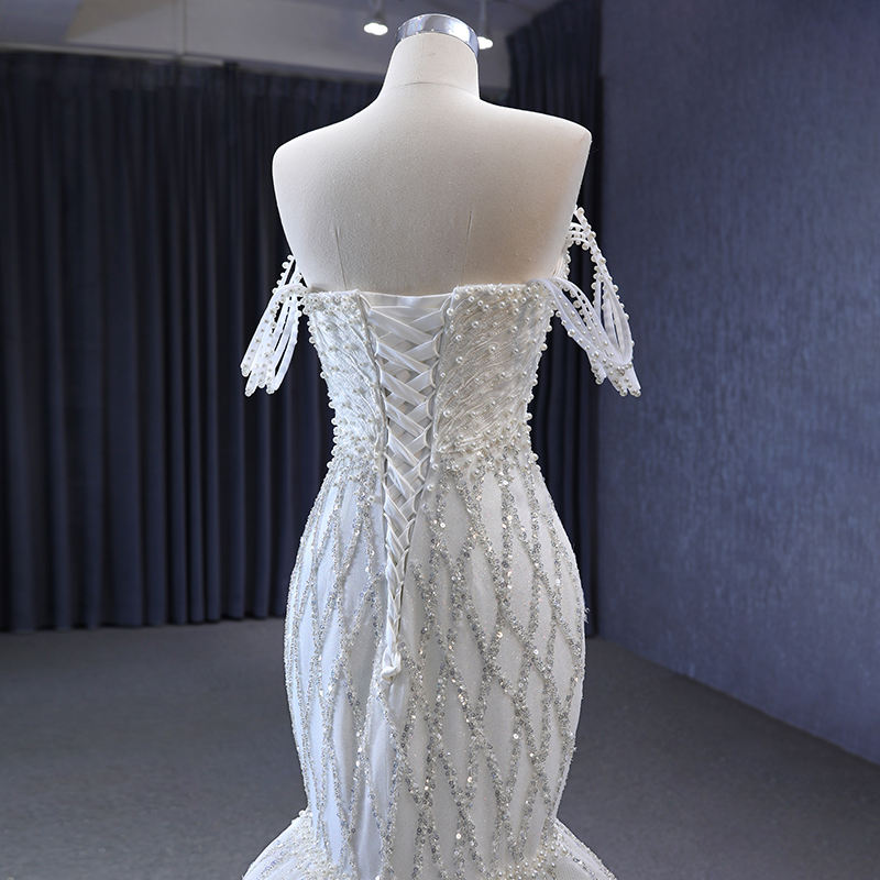 Elegant Floor-length Bride white Party Mermaid collection set Formal corset bridesmaid Wedding dress - Image 6