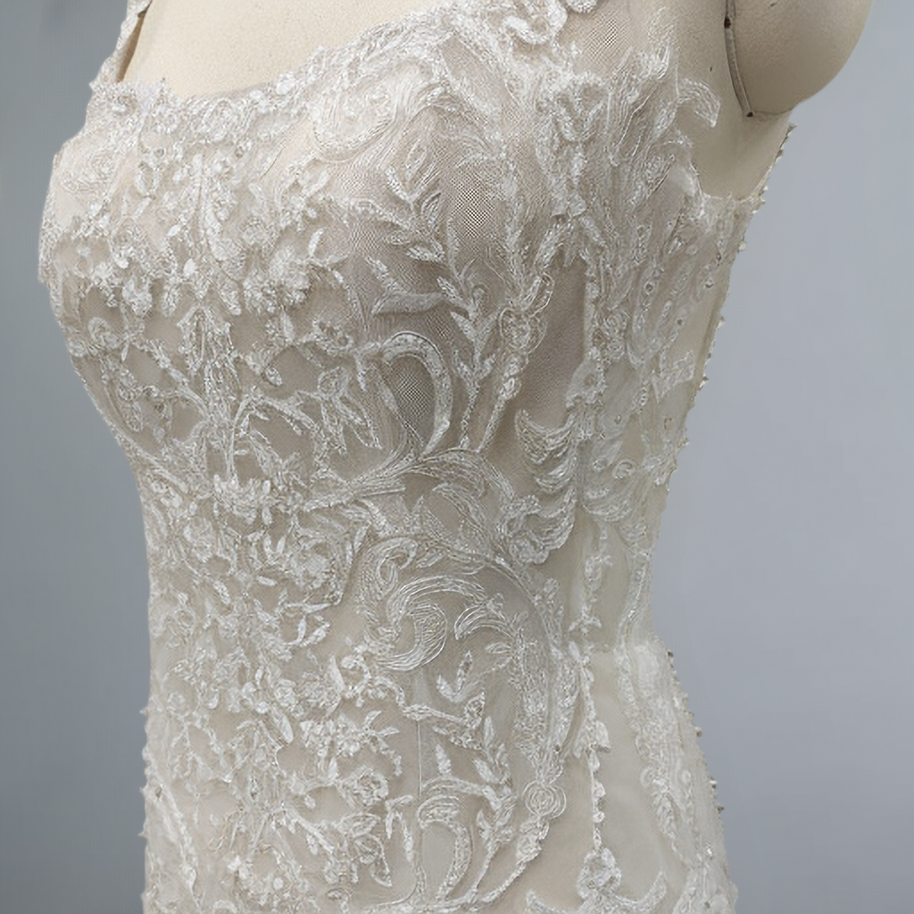Mermaid Bridal Gown Sheer Corset Custom Made Wedding Dresses - Image 5