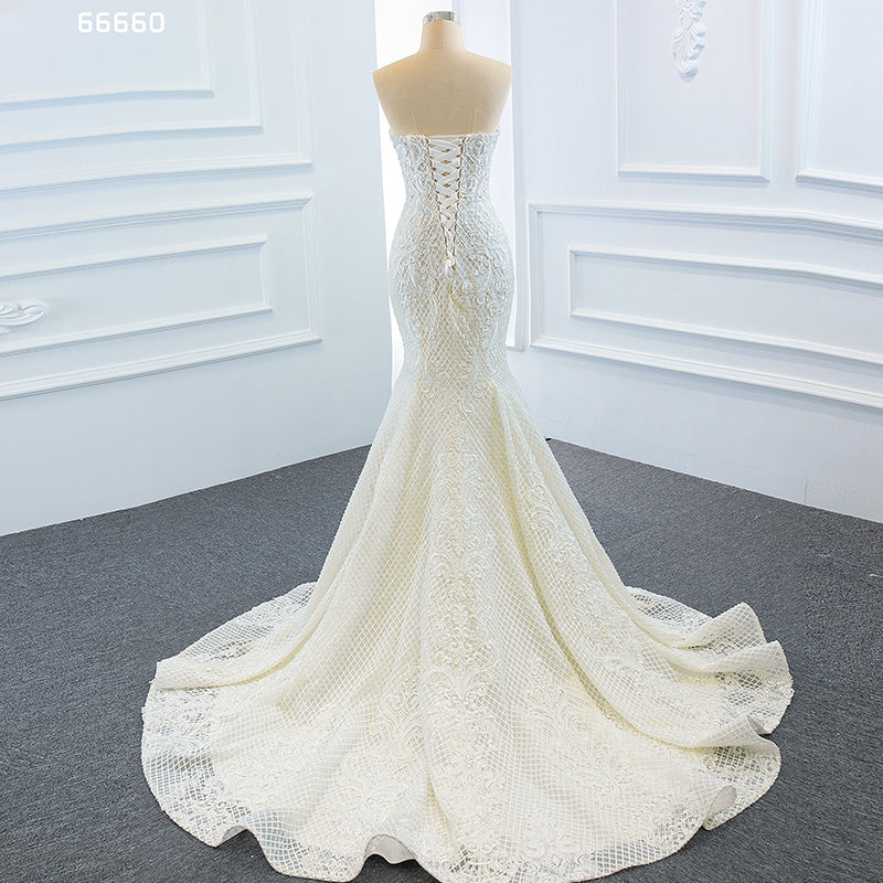 Mermaid Lace Cathetal Train With Detable Train Bridal Wedding Dress - Image 7