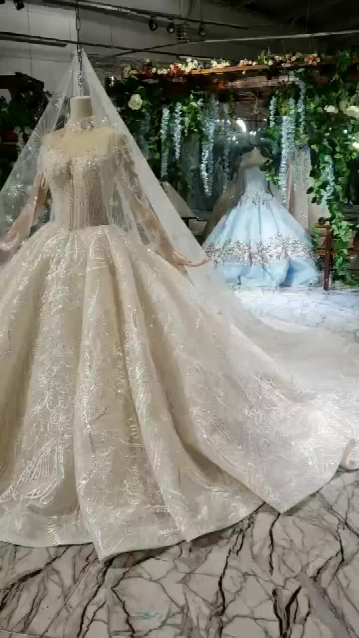 Modern Sweetheart Wedding Gown High Neck Bride Dresses - Image 2