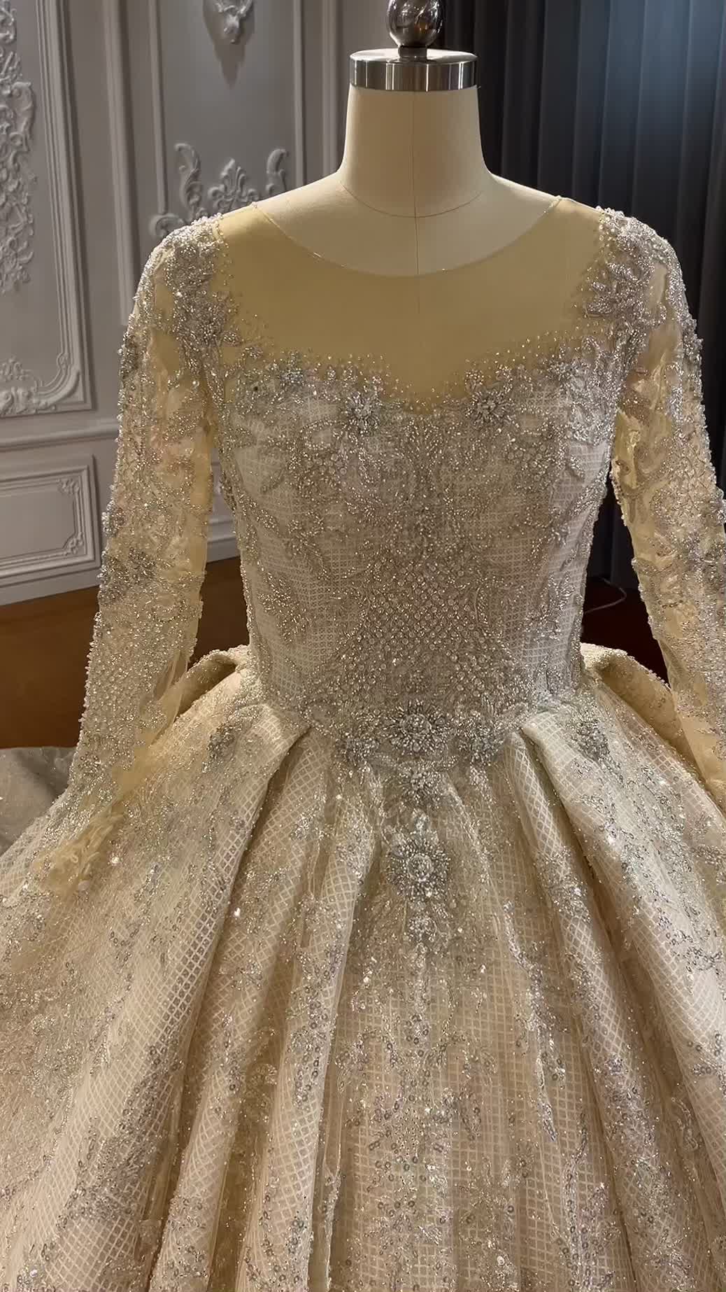Wedding Bride Luxury Crystal Bead Wedding dress - Image 2