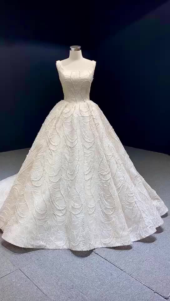 ball gown princess luxury crystal beaded lace wedding dress applique - Image 2