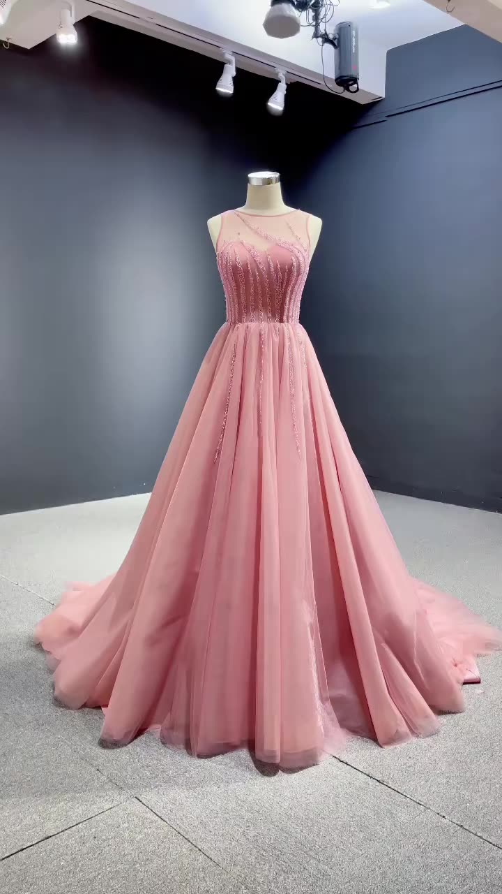 Women Fashion A Line Lace Elegant Evening Party Dress - Image 2