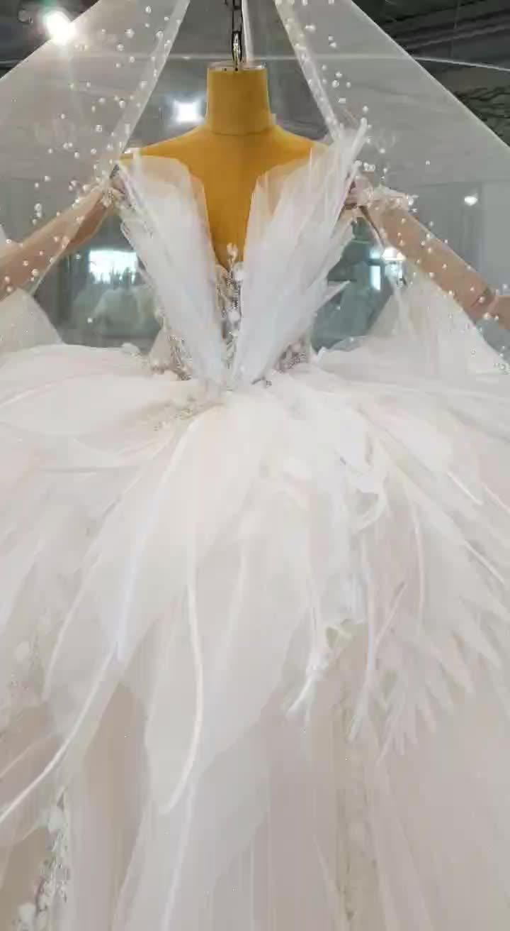Ladies Formal Real Picture Luxury Lace Wedding Dress Bridal Gown - Image 2