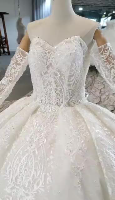 Wedding Dress Tulle Luxury Bud White Embroidered Ladies Wedding Dress - Image 2