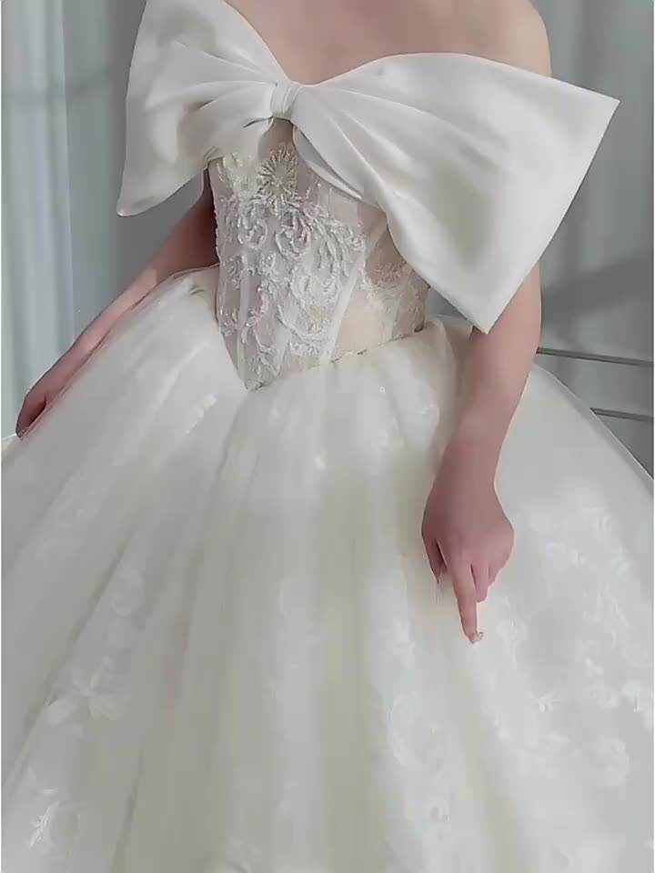 Luxury Crystal Off Shoulder Bridal Sweetheart wedding Gowns Dress - Image 2