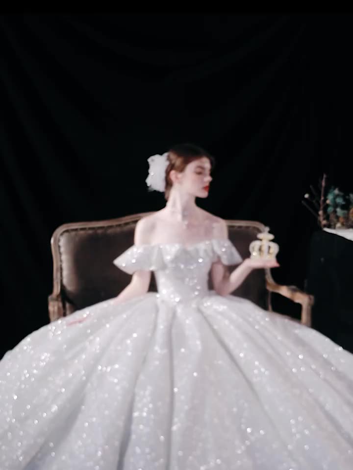 High Quality Diamond Luxury Wedding Dress Bridal Gown - Image 2