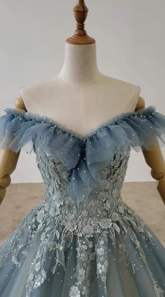 Boat Neck Shining Crystal Lace Applique Lace Up Applique Floral Dress
