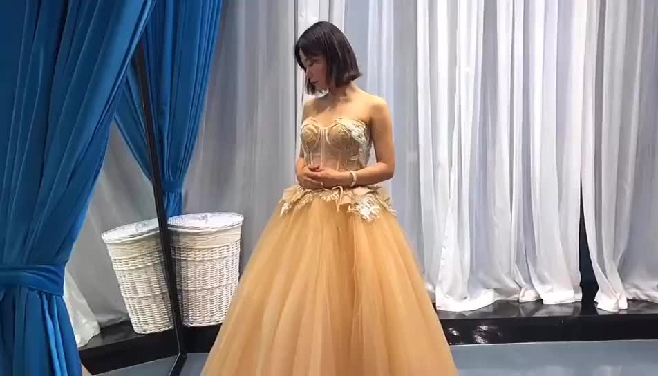 sweetheart dress long gown applique lace sexy flower pattern dress evening gown - Image 2