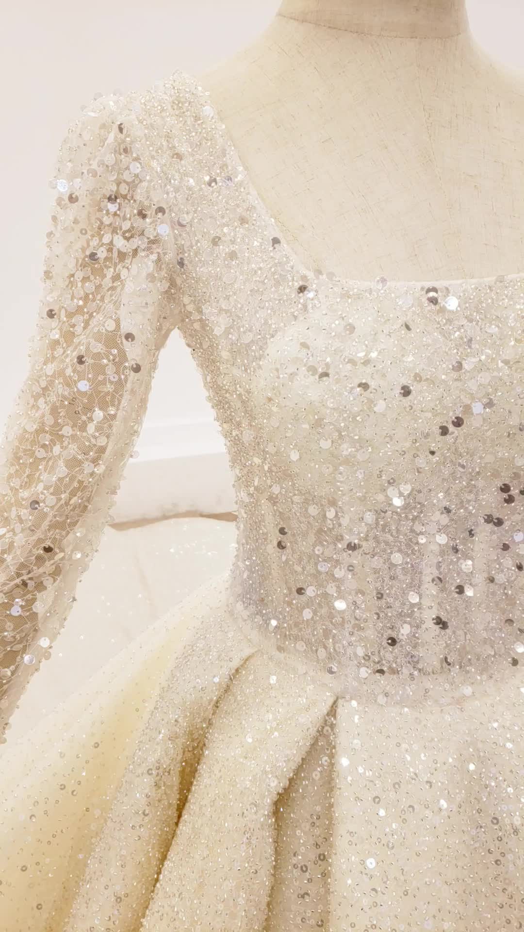Luxury Wedding Dress Women Beaded Ball Gowns - Image 2
