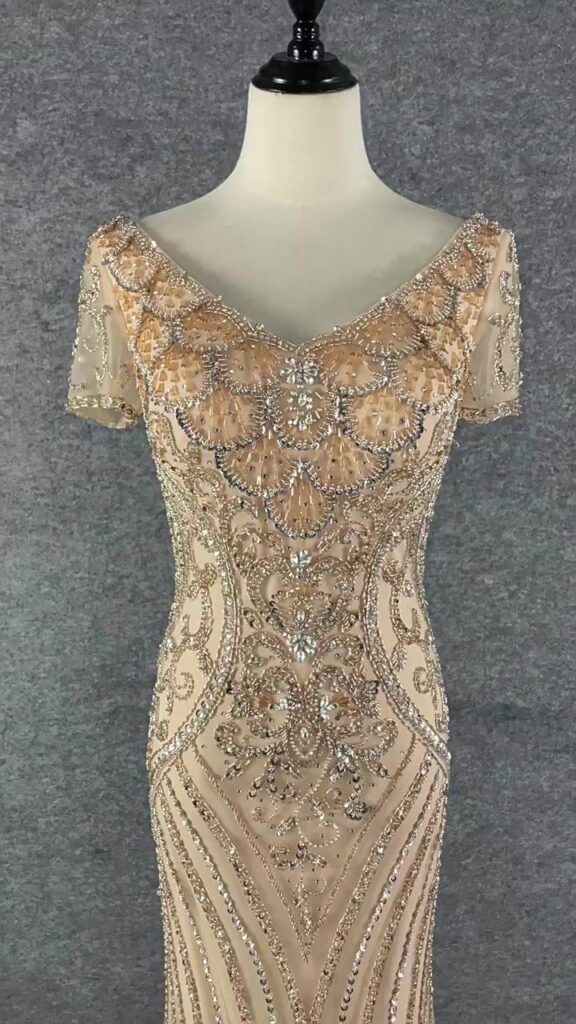 Elegant Round Neck Bodycon Long Gown Customized Party Women Evening Dresses