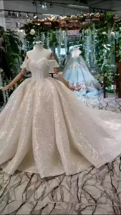 luxurious pleat wedding gowns long train - Image 2