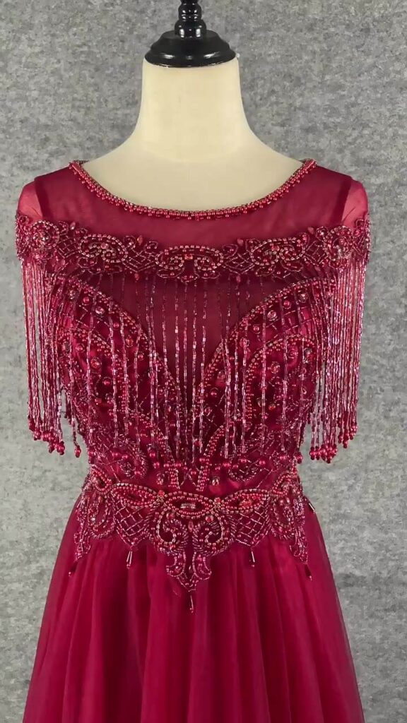 Fashion Short Sleeve Lady Prom Gown Women Elegant Evening Dresses