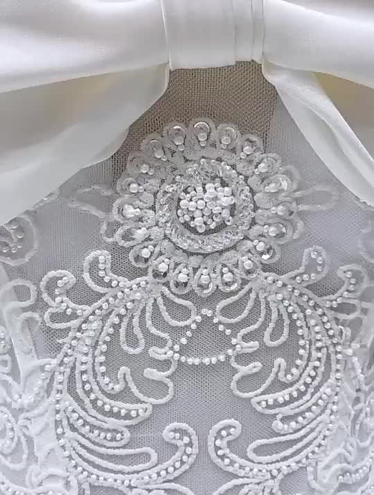 2022 New OFF-Shoulder Satin Bridal Custom Skirt Super Fairy Luxury Long Tail Wedding Dress - Image 2