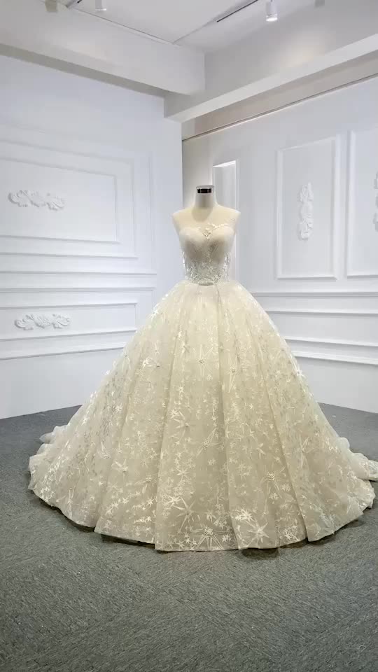 Appliques Wedding Gown Bridal Long Wedding Dress - Image 2