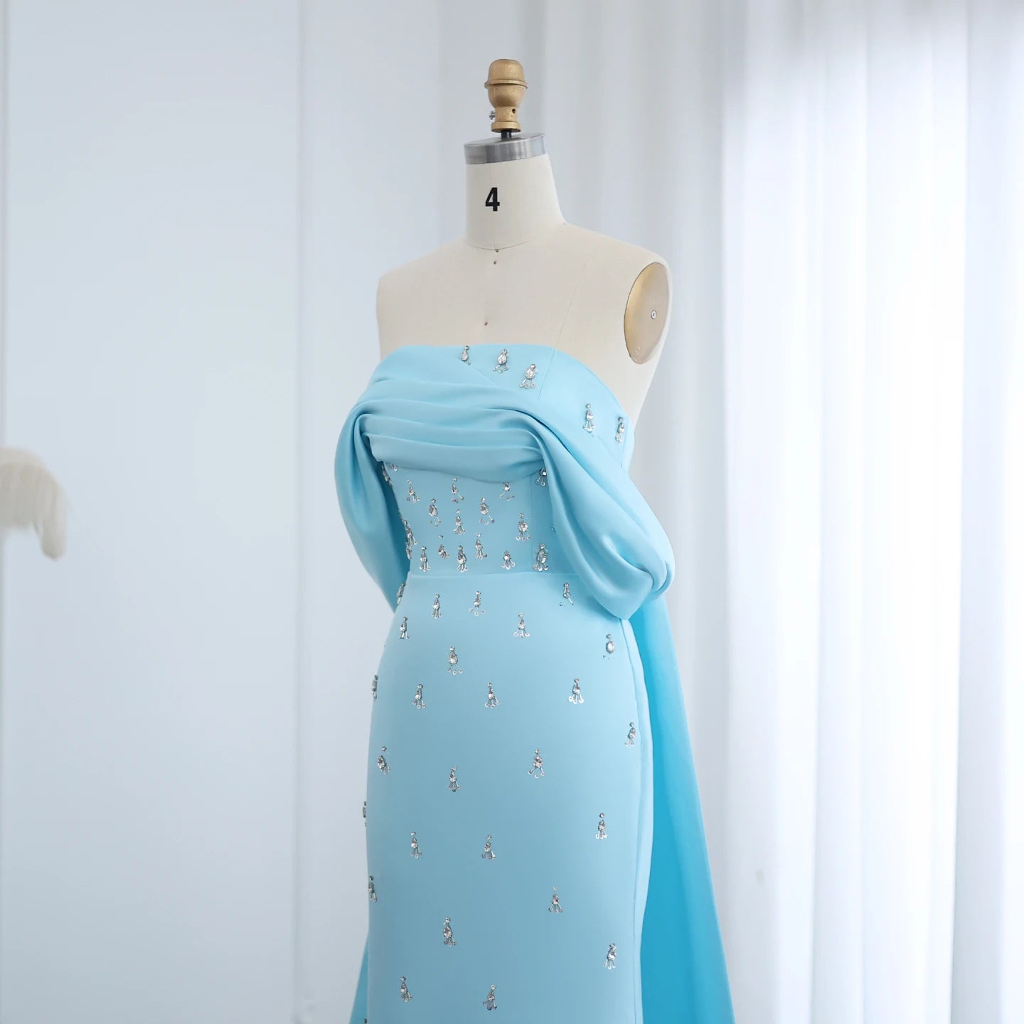 Pink Off Shoulder blue Evening Dress for Women Long Formal Prom Party Gowns - Image 15
