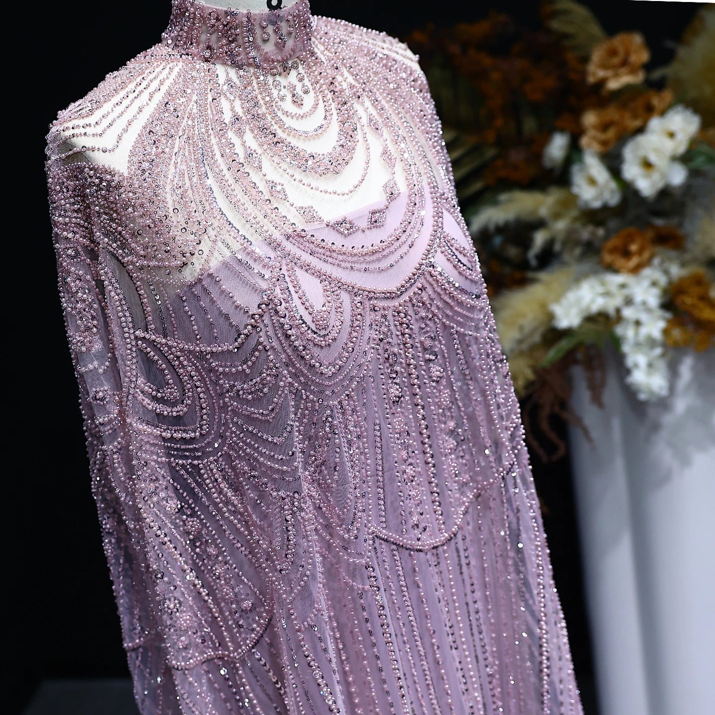 Luxury Caftan Nude Evening Dress for Women Wedding Elegant Kaftan Formal Party Gowns - Image 4