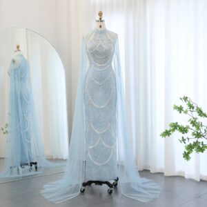 Luxury Mermaid Green Evening Dresses with Gloves 2024 Elegant  Women Wedding Party Gowns
