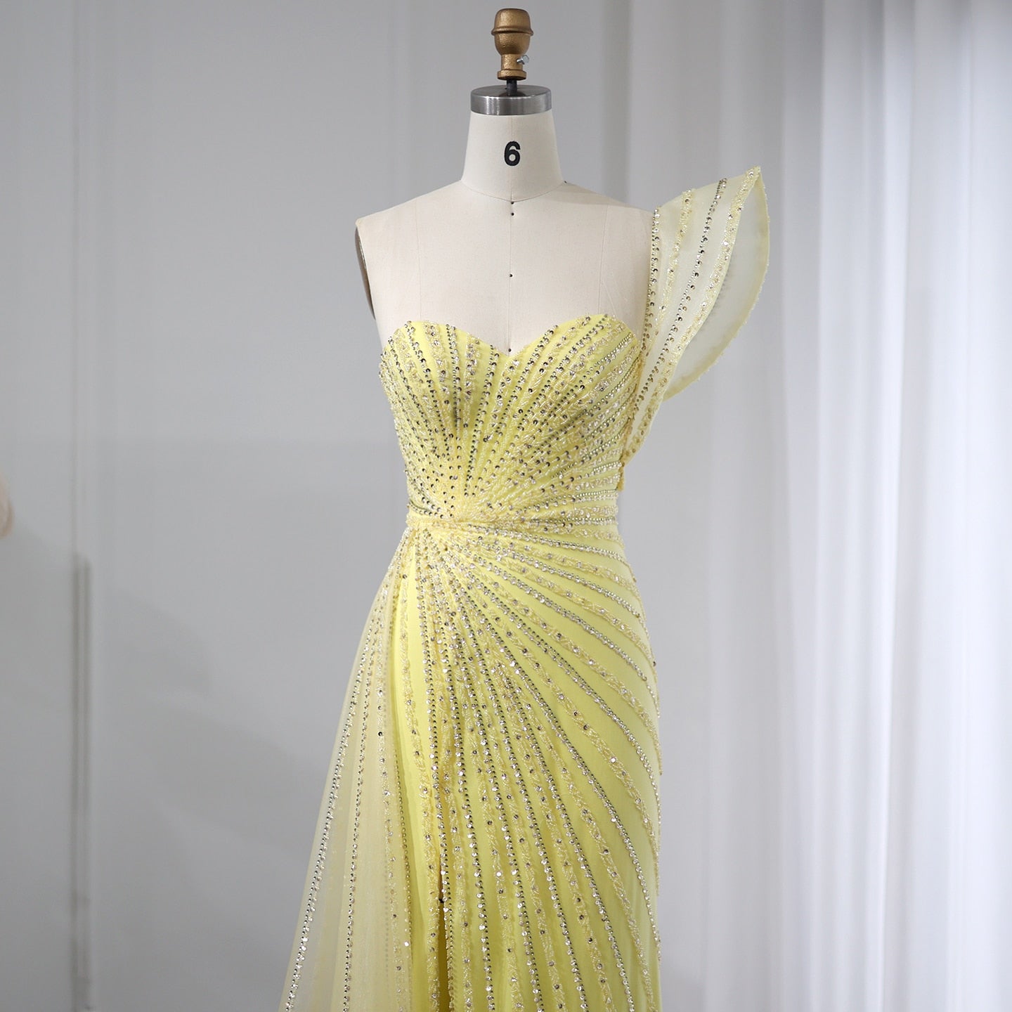One Shoulder Mermaid Evening Dresses for Women Wedding Party High Slit Long Prom Formal Gowns - Image 20