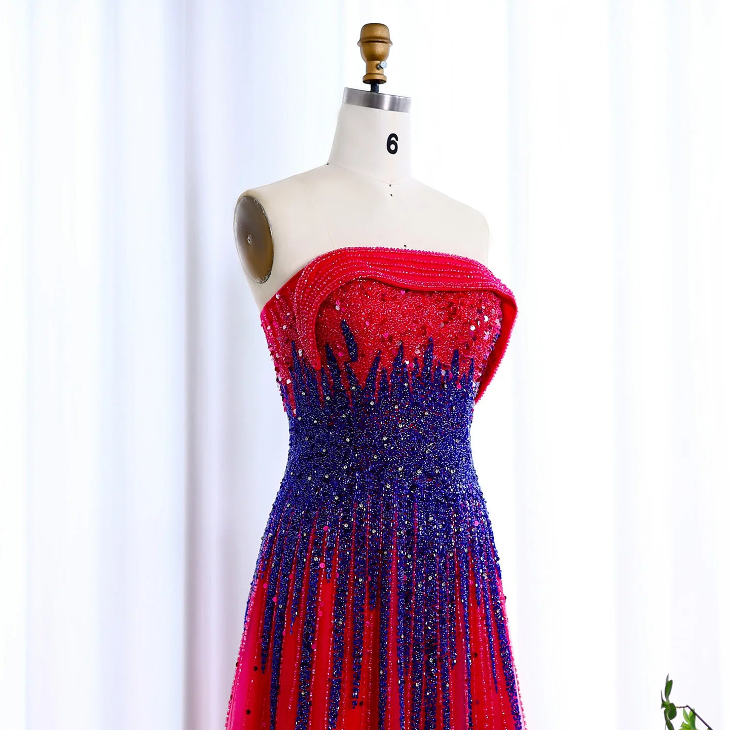 Turquoise Blue Luxury Evening Dress Elegant Off Shoulder Long Fuchsia Wedding Party Gown - Image 9