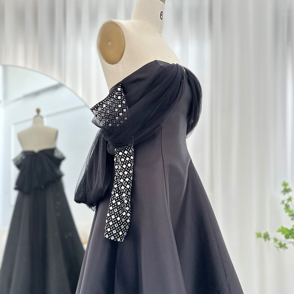 Crystal Luxury Evening Dresses for Women Wedding Party Long Sleeve Dress - Image 8