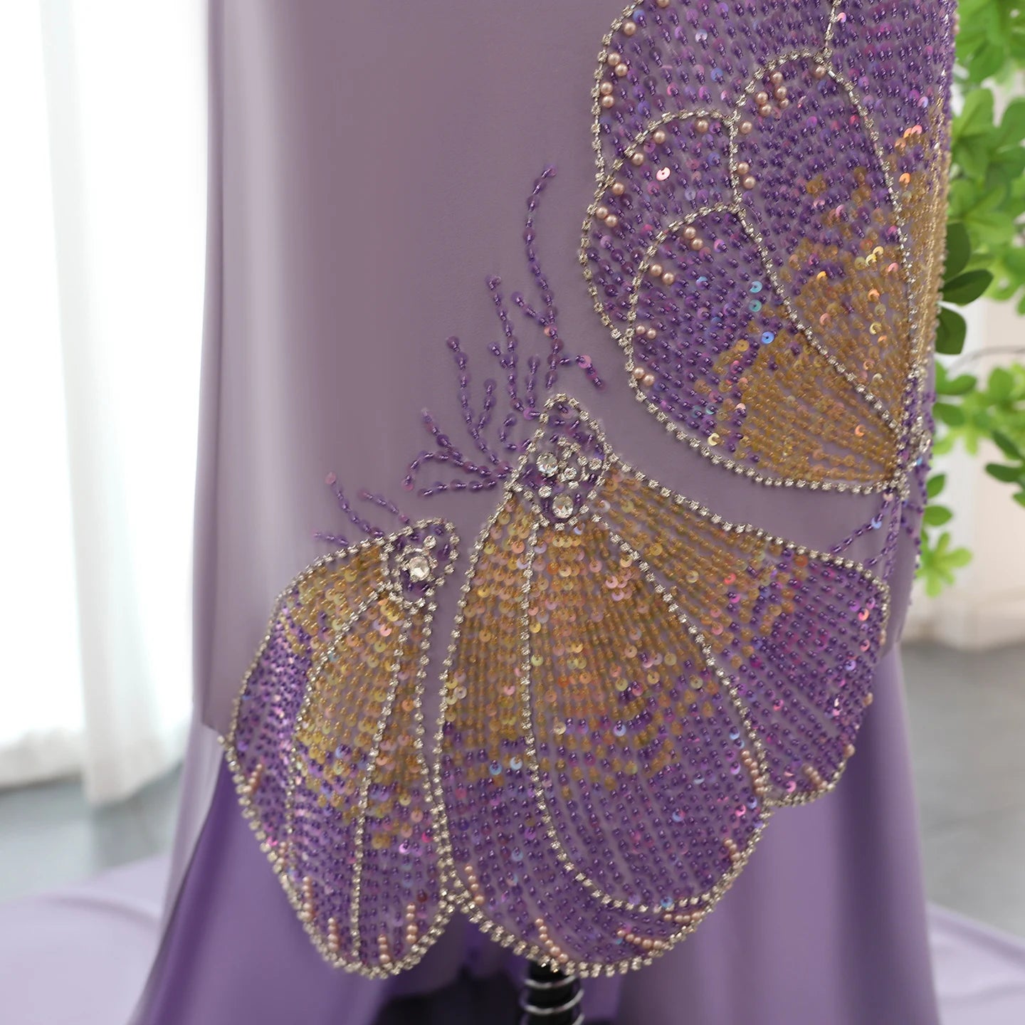 Pink Scalloped Evening Dresses Lilac Luxury Butterfly Beaded Women Wedding Party Gown - Image 7