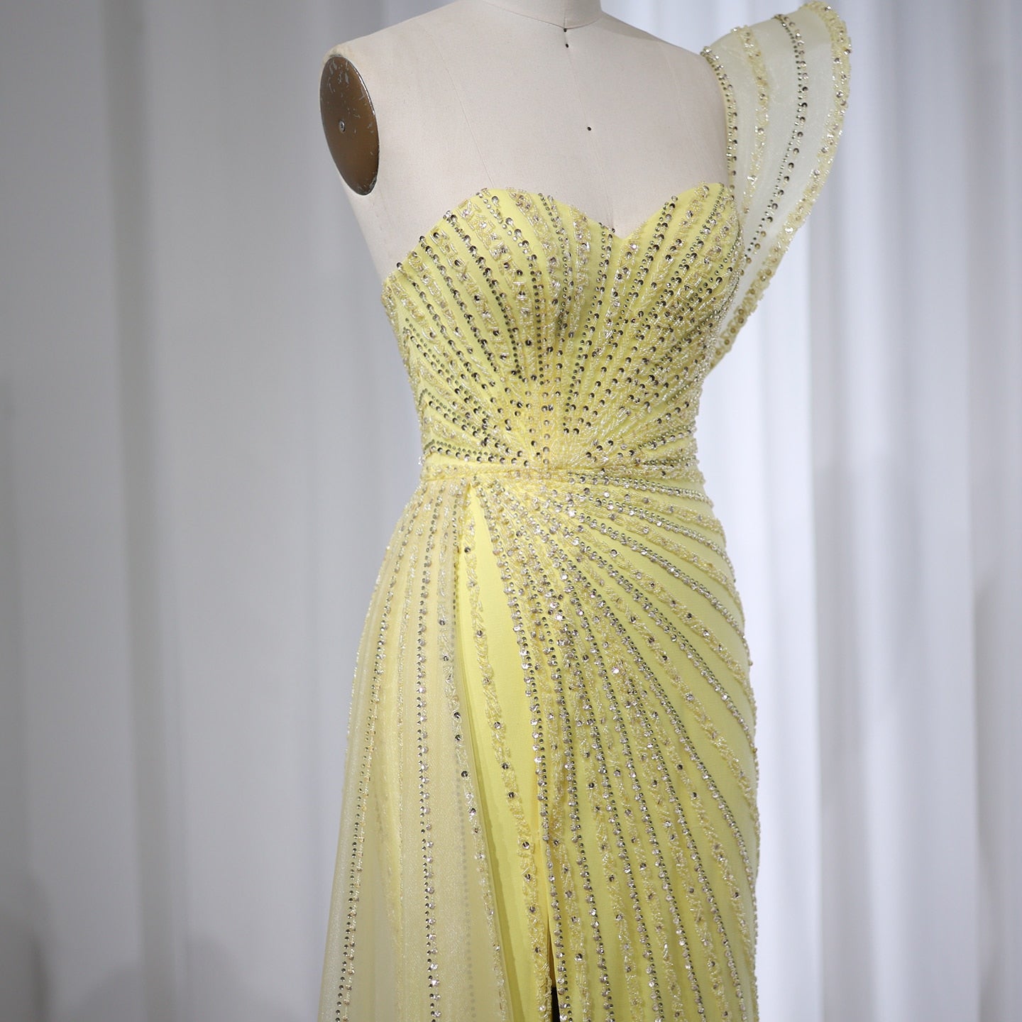 One Shoulder Mermaid Evening Dresses for Women Wedding Party High Slit Long Prom Formal Gowns - Image 22
