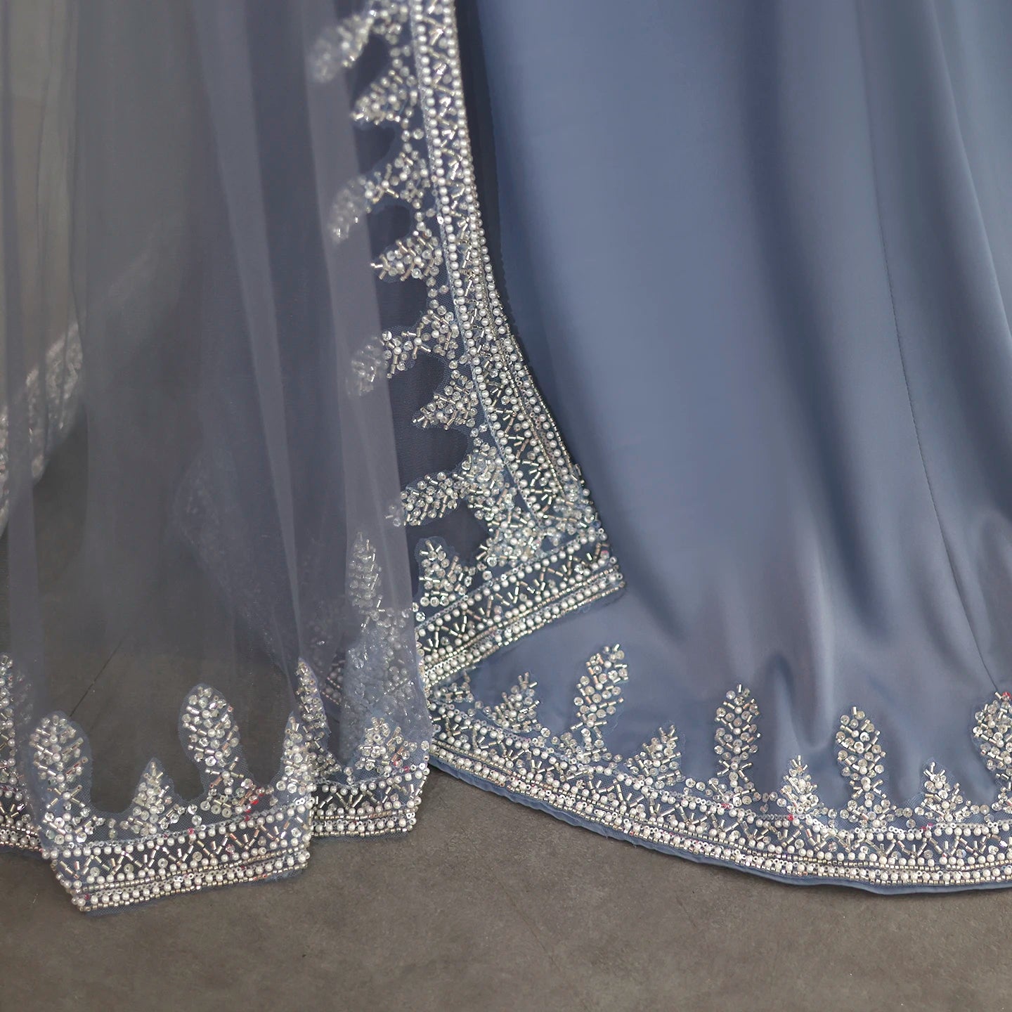 Luxury Blue Mermaid Evening Dresses with Cape Sleeves Sage Green Elegant Women Wedding Party Gowns - Image 8