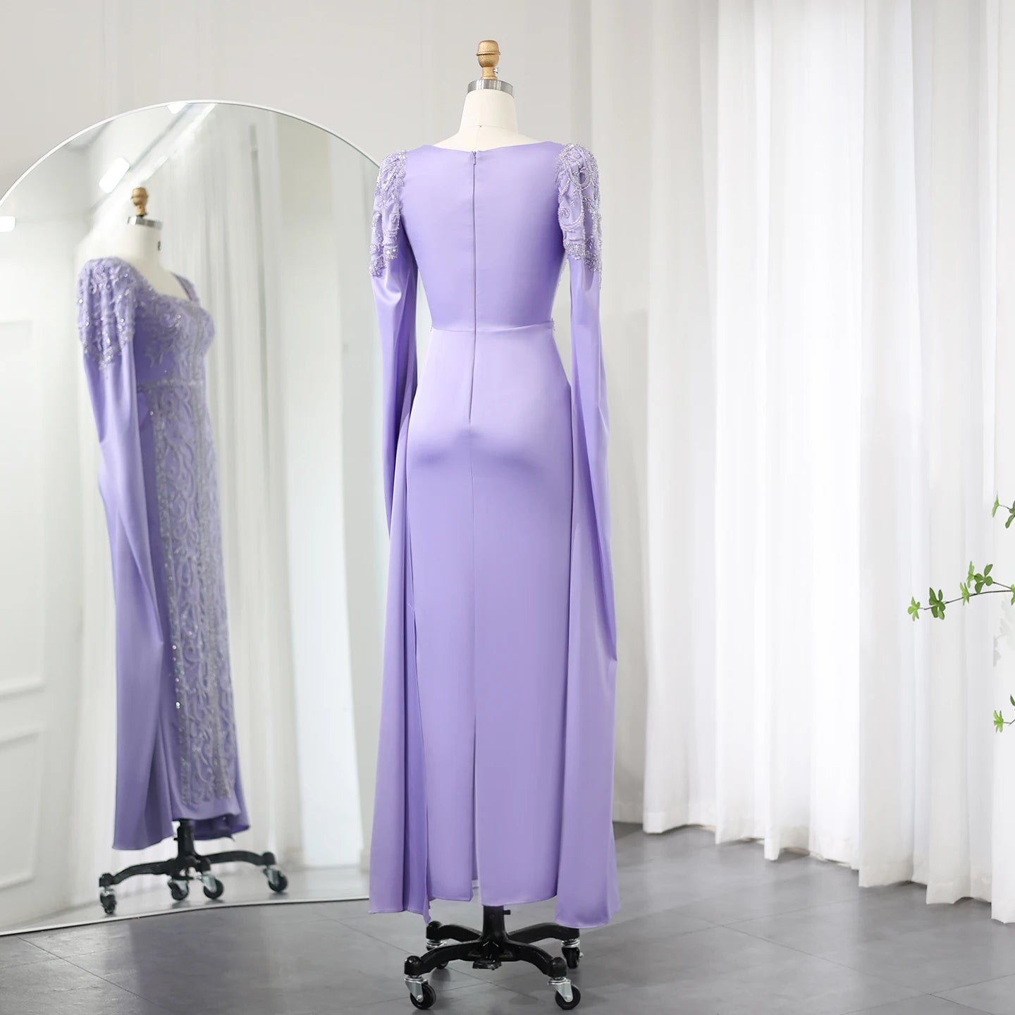 Luxury Mermaid kaftan Evening Dresses with Cape Sleeves Women Wedding Engagement Party Gowns - Image 15