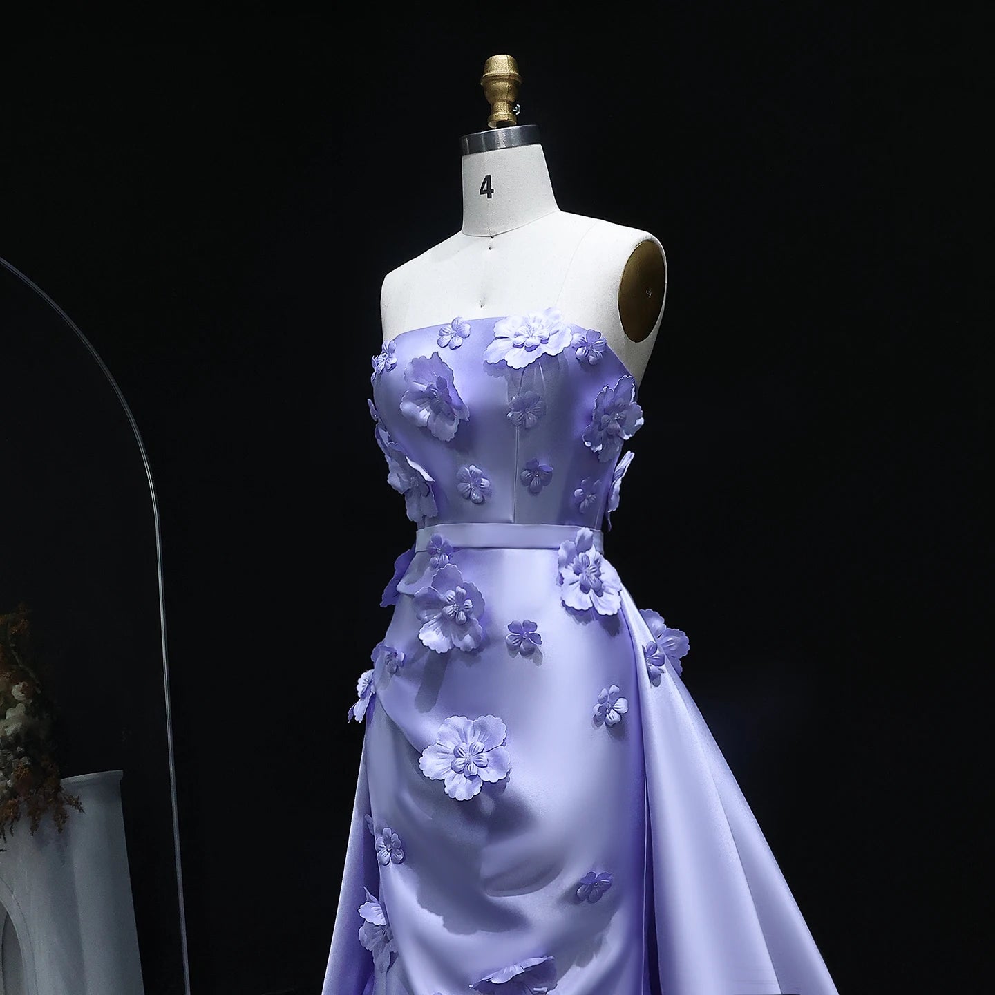 3D Flowers Mermaid Evening Dress with Detachable Overskirt Women Wedding Party Gowns Customized - Image 11