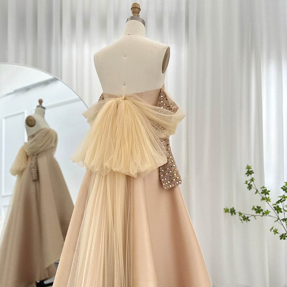 Crystal Luxury Evening Dresses for Women Wedding Party Long Sleeve Dress - Image 16
