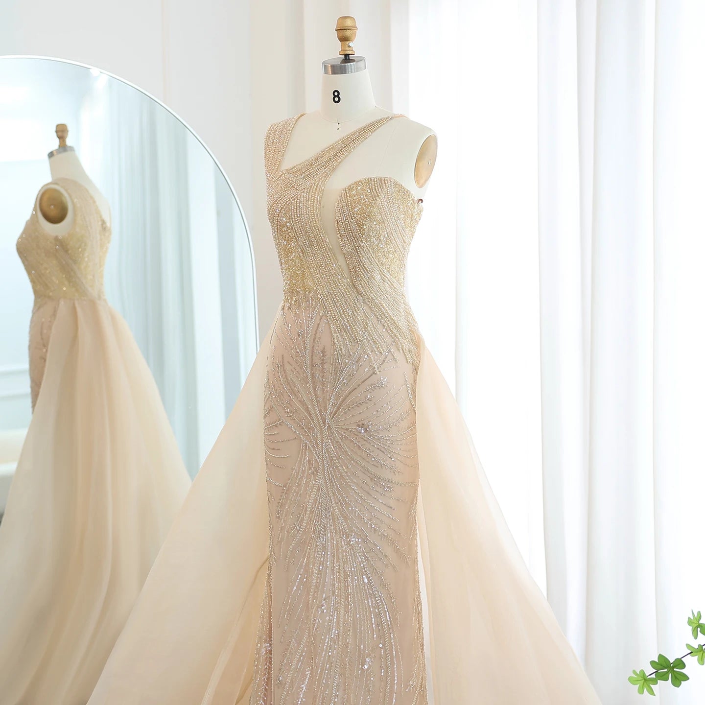 Luxury Evening Dress with Overskirt Elegant One Shoulder Women Wedding Party Prom Formal Gowns - Image 9