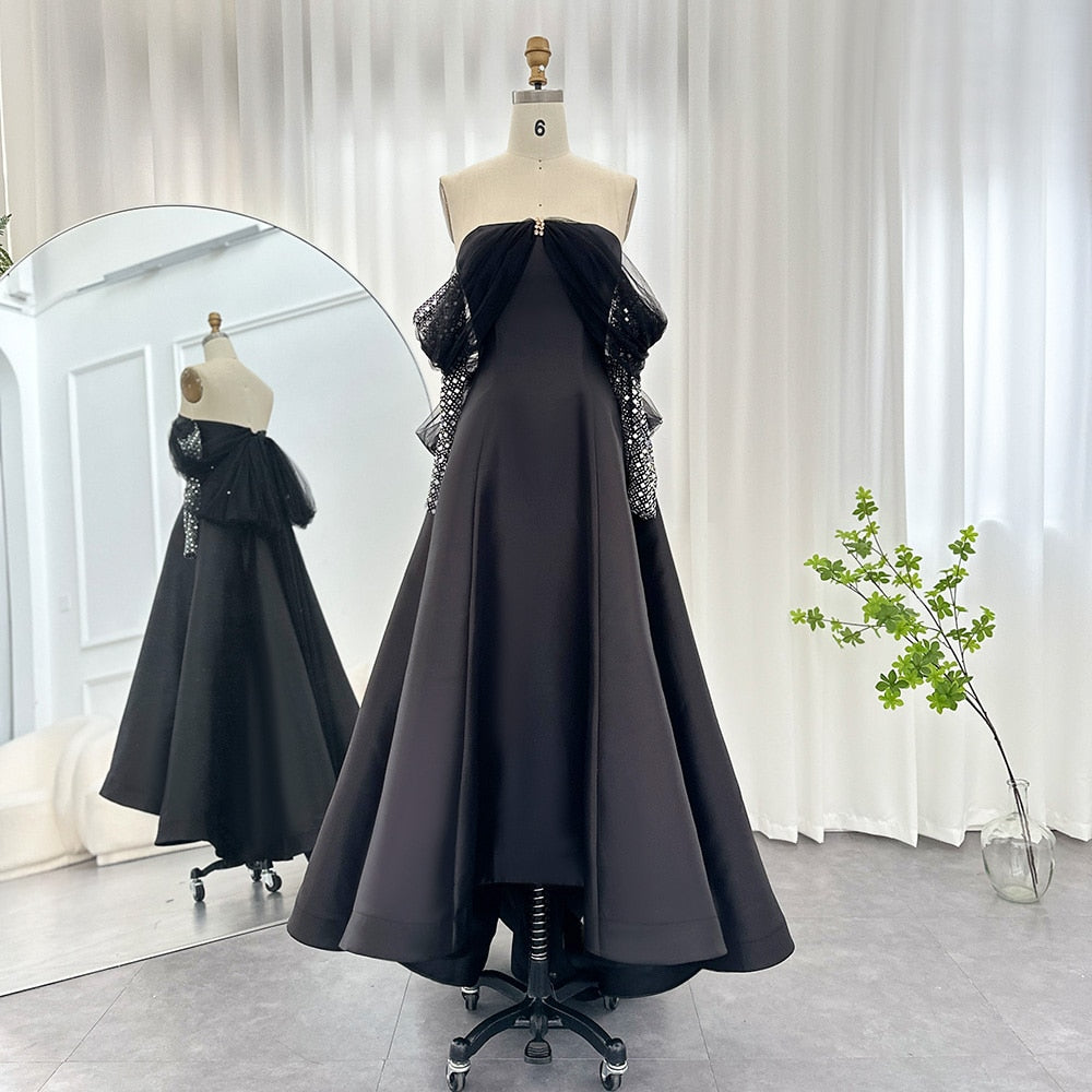 Crystal Luxury Evening Dresses for Women Wedding Party Long Sleeve Dress - Image 5