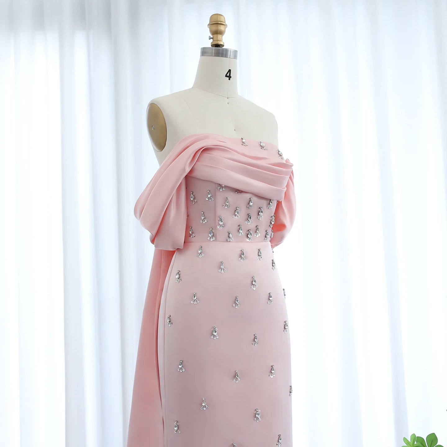 Pink Off Shoulder blue Evening Dress for Women Long Formal Prom Party Gowns - Image 9