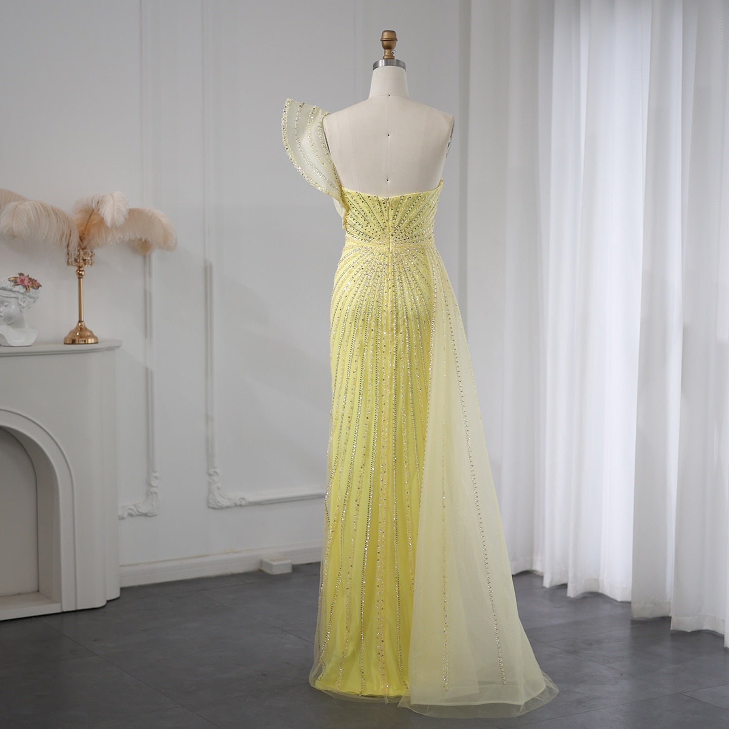 One Shoulder Mermaid Evening Dresses for Women Wedding Party High Slit Long Prom Formal Gowns - Image 23