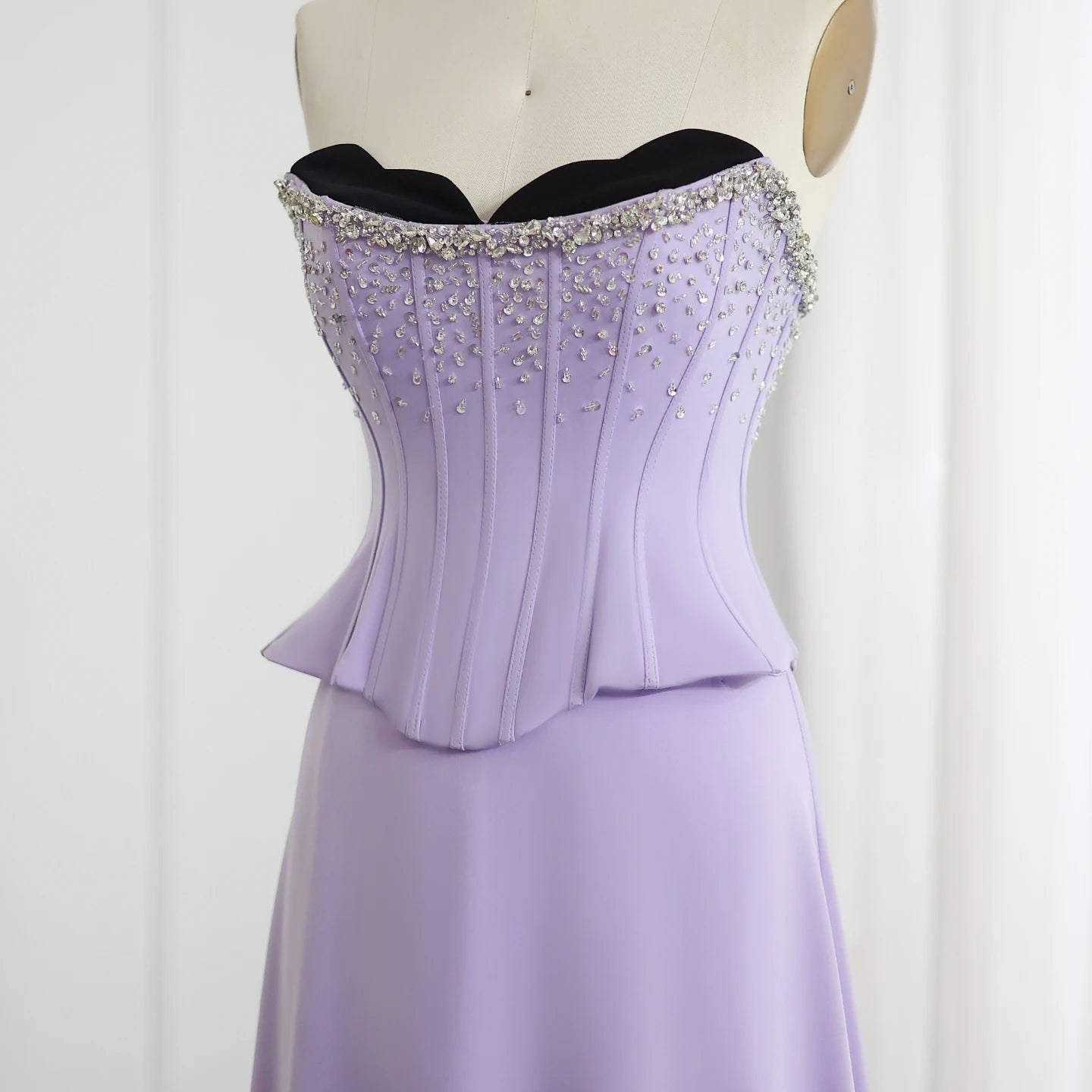 Lilac Two Pieces Evening Dresses for Women Scalloped Corset Luxury Dubai Prom Party Gowns - Image 3